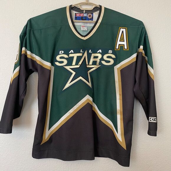 RARE Vintage CCM NHL Dallas Stars Mike Modano #9 Hockey Jersey Team Autographed - Picture 2 of 15
